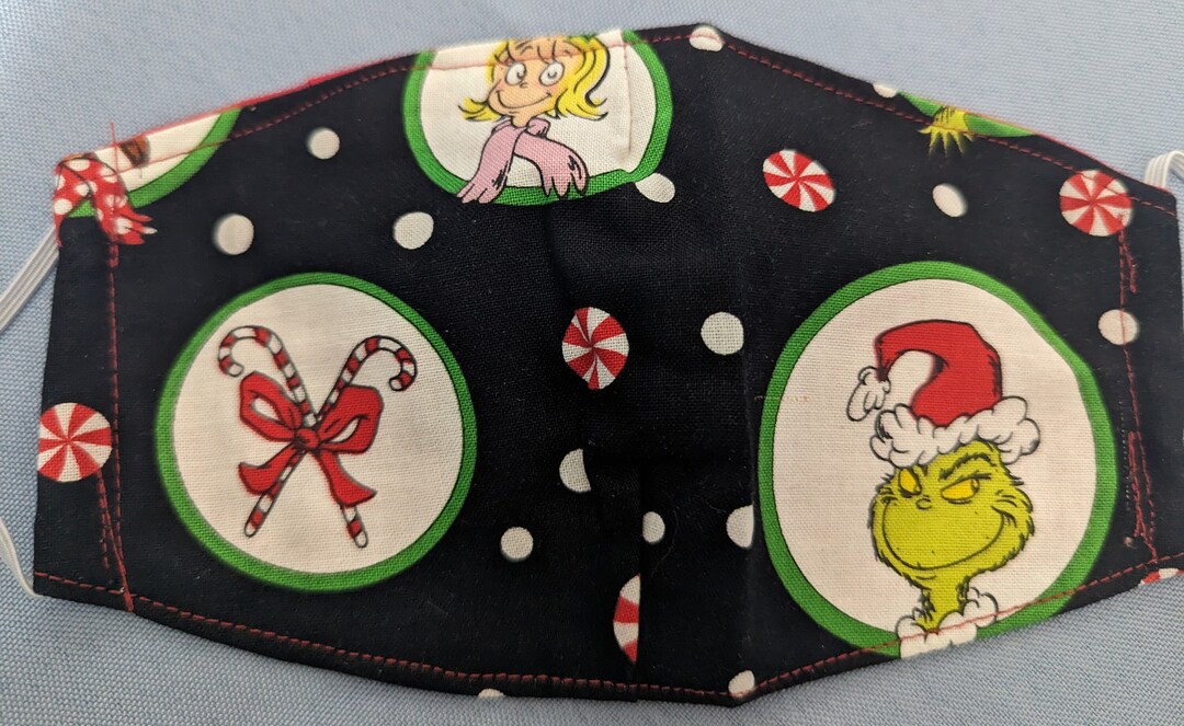 Grinch Inspired Mask Face Masks Masks Christmas Mask Etsy