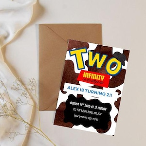 Two Infinity and Beyond Birthday Invite