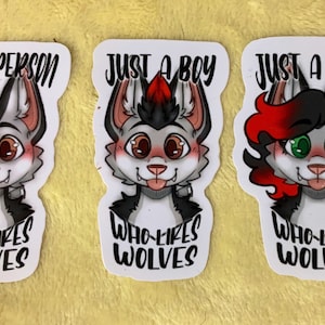 2.5in Sticker Just a BLANK who likes Wolves
