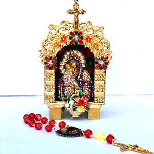 Virgin Mary with Baby Jesus portable shrine