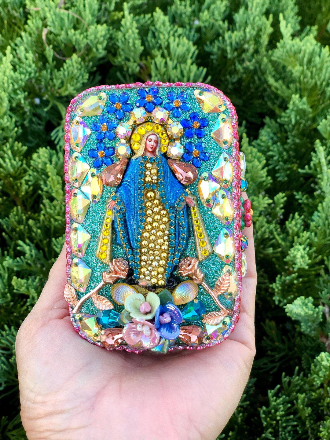 Our Lady of Grace Pocket Shrine With Rosary Included. Etsy