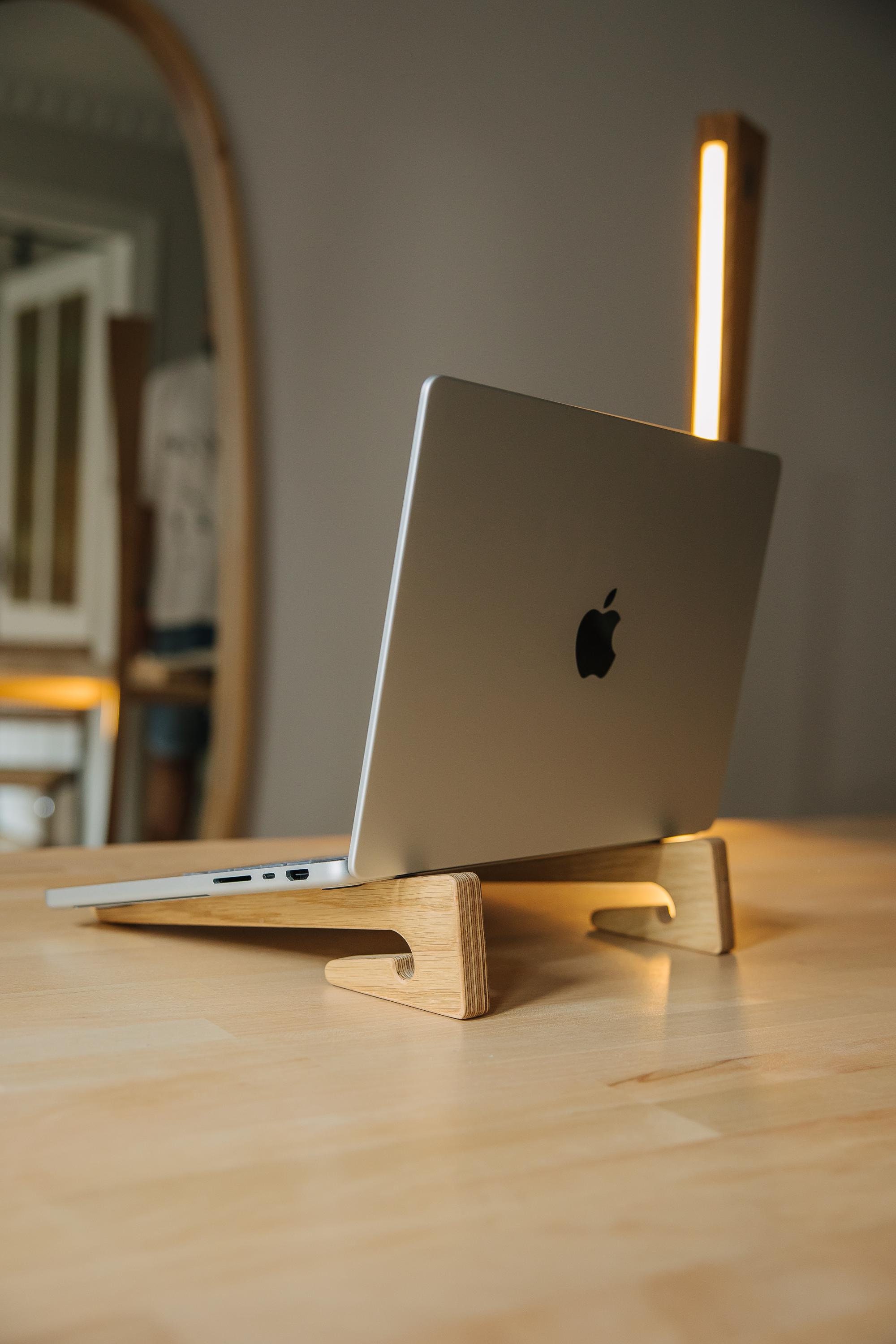 Personalized Wood Laptop Riser Stand With Engraving, MacBook Air and ...