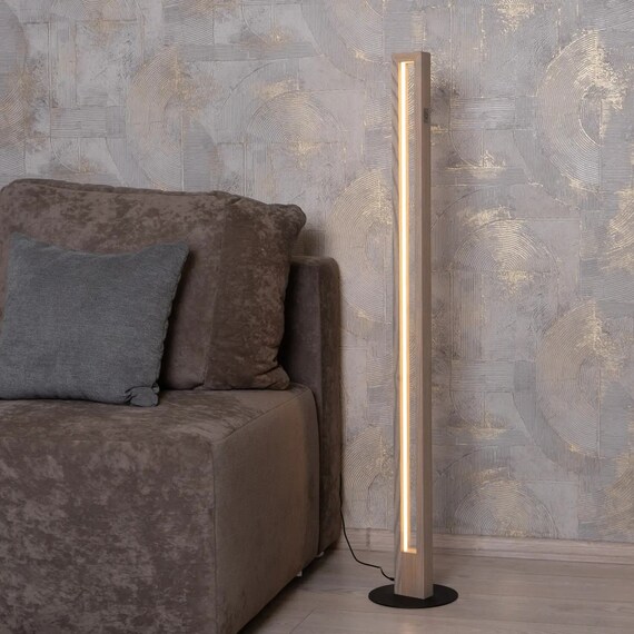 Wooden LED Floor Standing Lamp, Minimalist Japandi Light