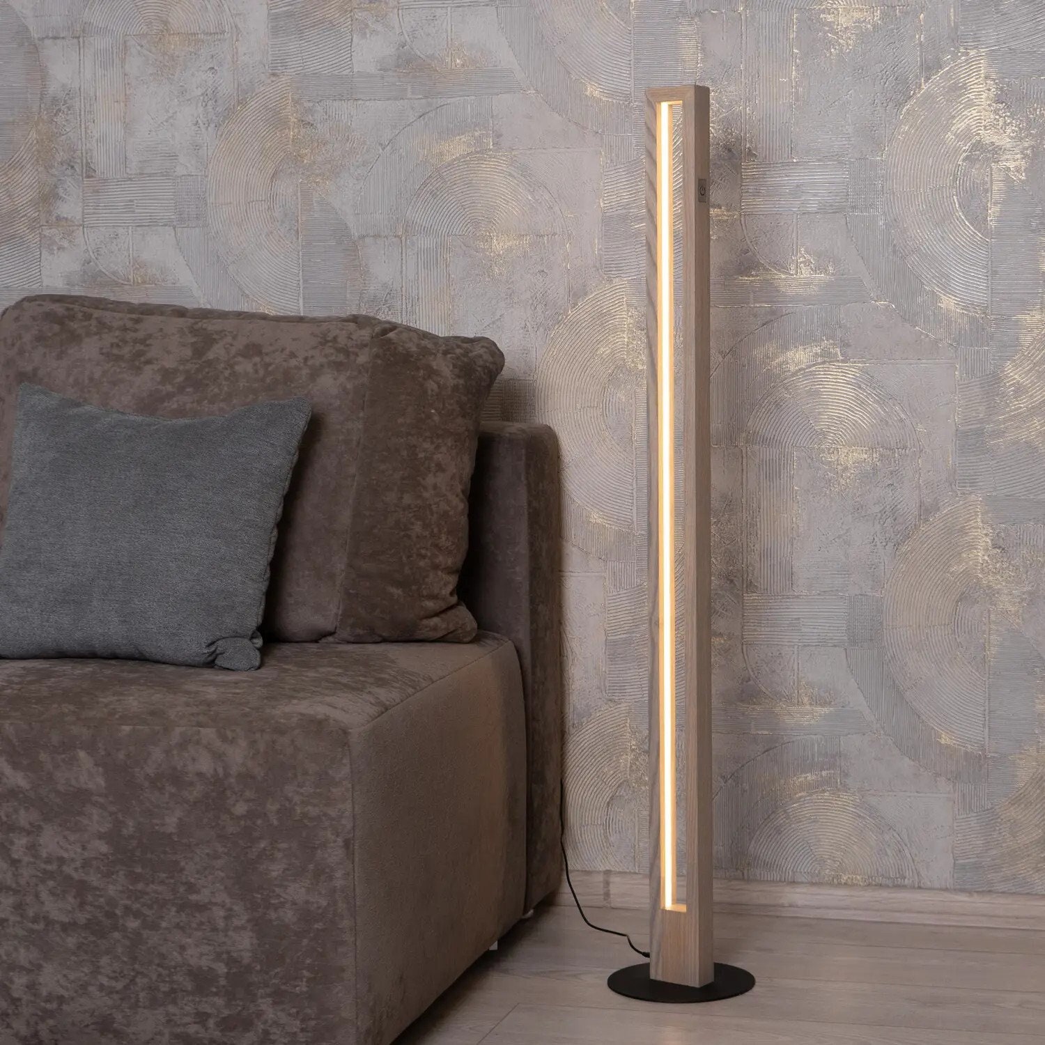 Wooden LED Floor Standing Lamp, Minimalist Japandi Light