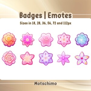 10 x Flower Badges | Cheers | Subs on Twitch