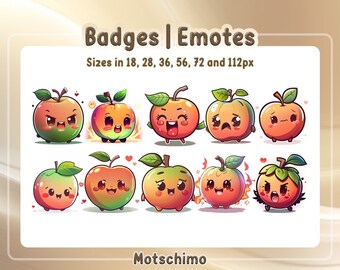 10 x Apple Emotes / Insignias / Lindo || ¡Hay 6 tamaños / tamaños de gestos disponibles!