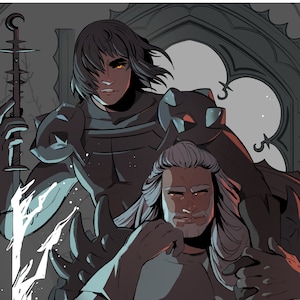 H and B Print (digital art, gay, fantasy art, art print, webtoon)