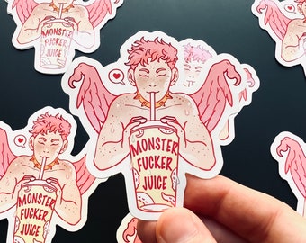 Monsterlover Juice Sticker (furry, nsfw, queer sticker)
