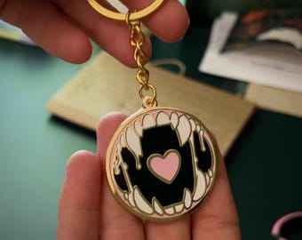 Monsterlover Maw Enamel Keychain (furry art, monster romance, monsterlover keyring)