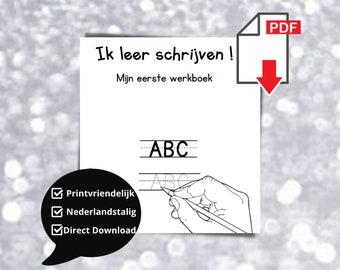 I learn to write exercise book dutch copying letters black and white printer friendly