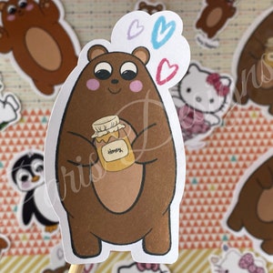 Bear sticker | stationery stickers | kawaii sticker | cute bear sticker | stationery | stickers | honey bear