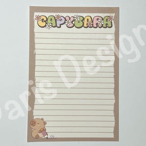 Capybara Memo Pad | writing pad | stationery pad | memo pad | note pad | capybara | kawaii memo pad | kawaii stationery | stationery | 4X6