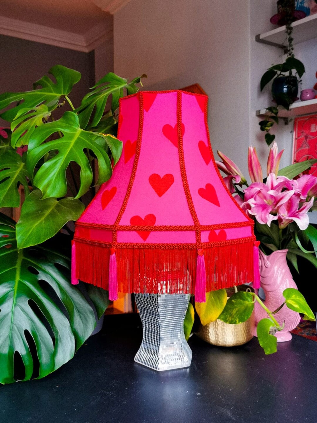 Vintage Lampshade AND BASE Disco Ball Homeware Mirror Tile Etsy