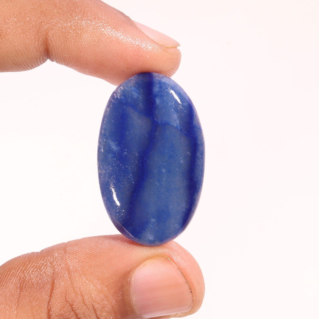Awesome Top Quality Natural Blue Quartz Oval Shape Cabochon Loose