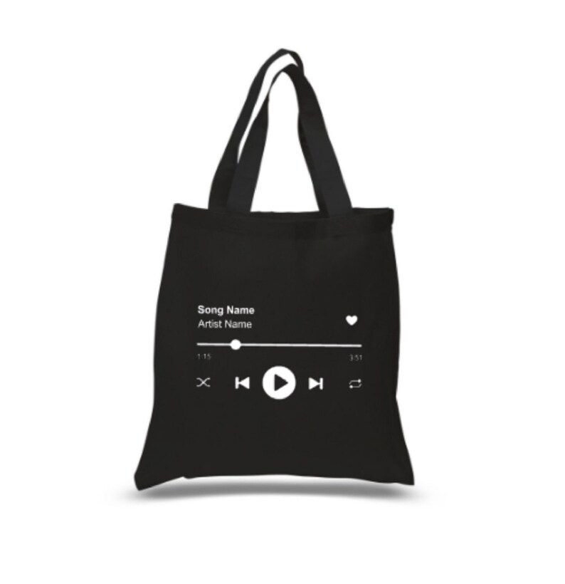 Custom Song Title and Artist Name Tote Bag Custom Music Bag Etsy