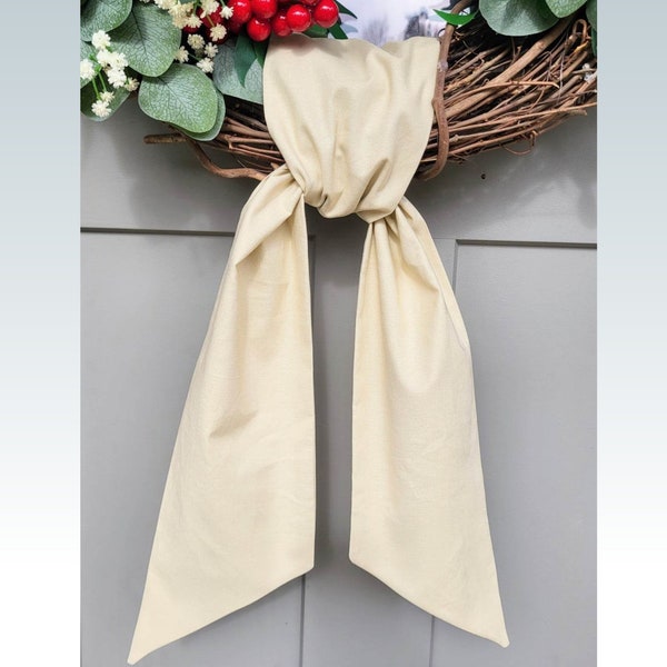 Neutral Fall Wreath Sash Beige Scarf for Wreath Sash for Front Door Decor Year Round Tan Sash for Boxwood Wreath Plain Sash for Embroidery