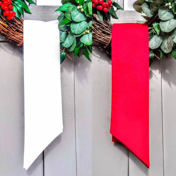 Set of 3/10/20 Bulk Order Blank Wreath Sash for Embroidery Plain Sash for Monogram White/Tan/Red Blank Scarf for Front Door Wreath Decor