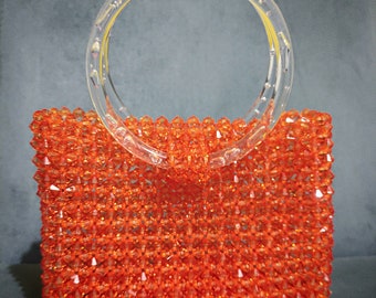 Handmade bead bag, Bead Bag, Women bag, Gift bag, Wooden Pattern Bag, Women handbag, Bead Bag Vintage