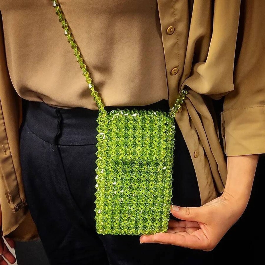 Phone Bag Crystal Bead Bag Crossbody Bead Women Bead Bag Etsy