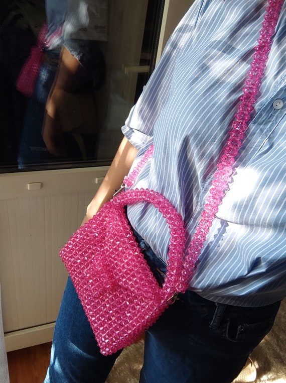 Crystal Bead Bag brown Bag Green Bag Pink Bag bead Shoulder
