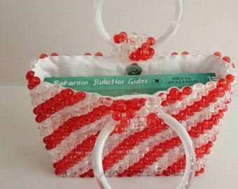 Candy Bead Bag,Crystal bead bag, Bead shoulder bag, Women Bead bag, Bead Bag, Women handbags, Fourth of July, Bead purse