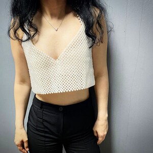 Pearl beaded personalized bra crop top for your size,Showgirl costume, Vintage white clothing accessories,Birthday outfit,Bras girls