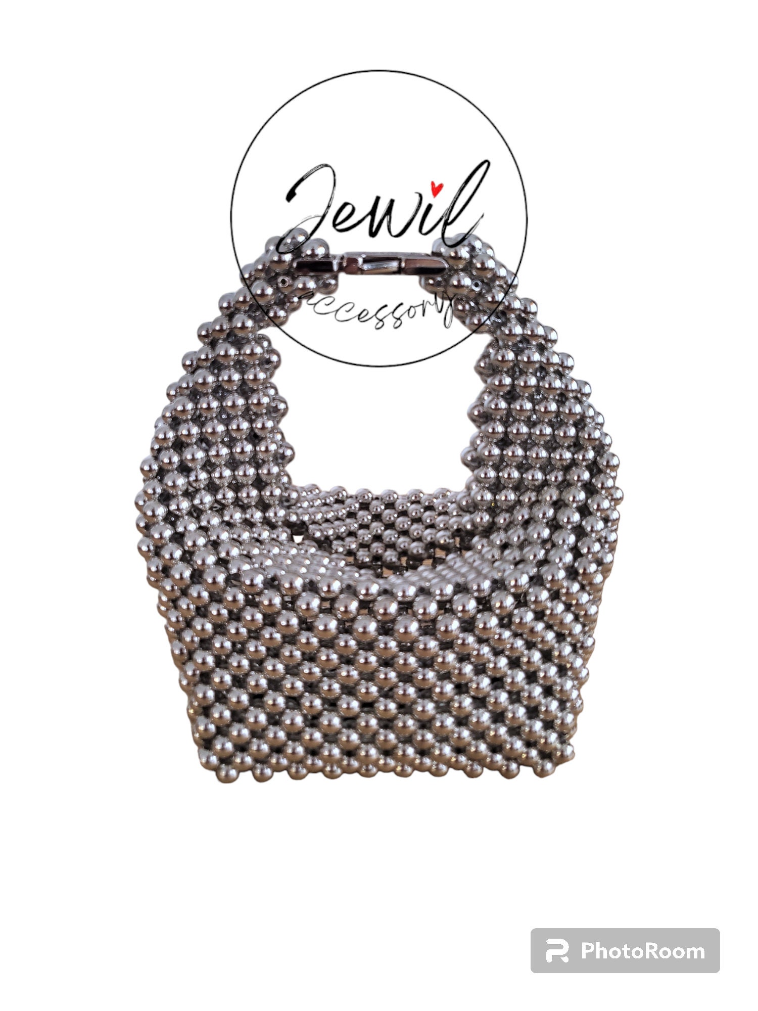 Metallic Textured Handbag in Petal