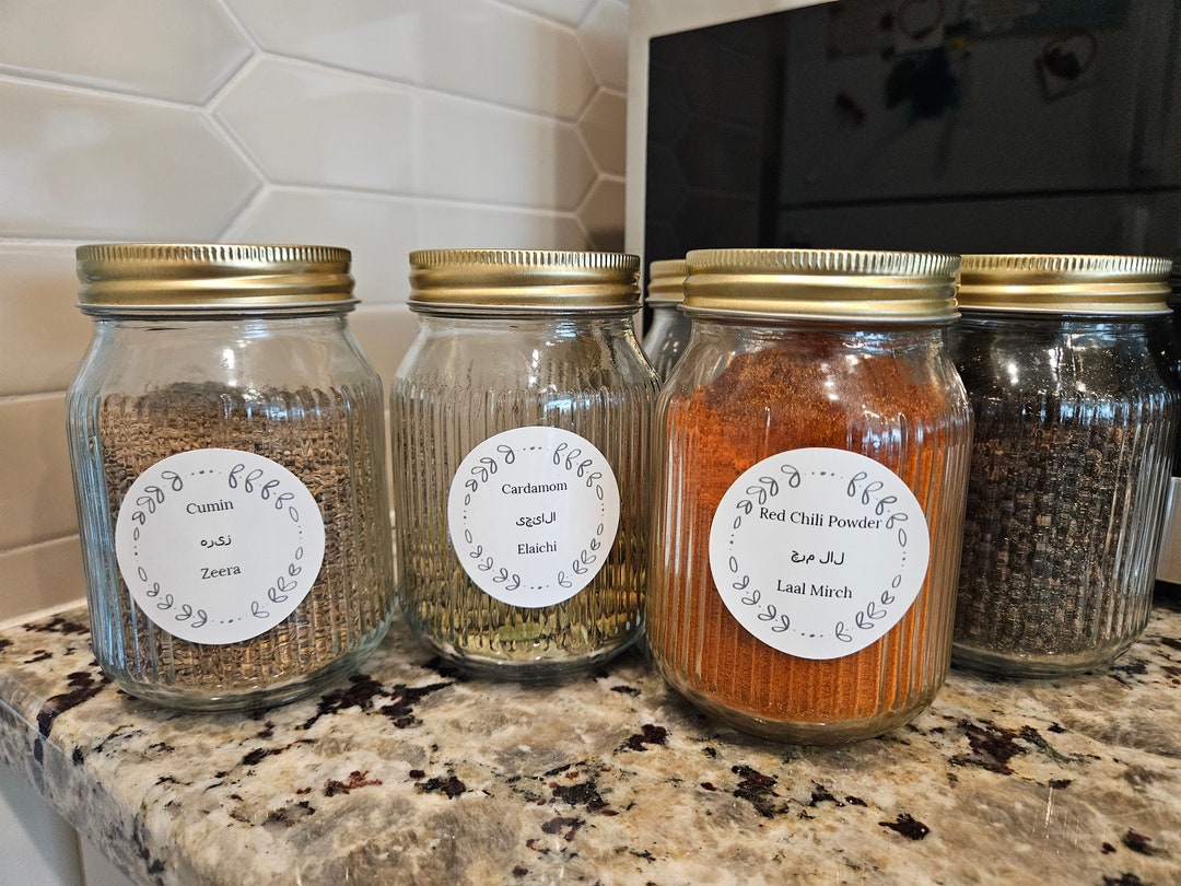Masala Spice Labels in Urdu and English, Pakistani Pantry Labels in
