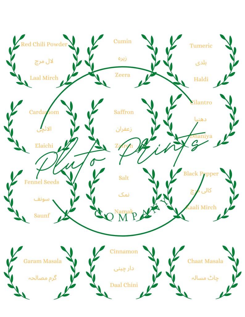 Masala Spice Labels in Urdu and English LEAF Design Pantry Etsy