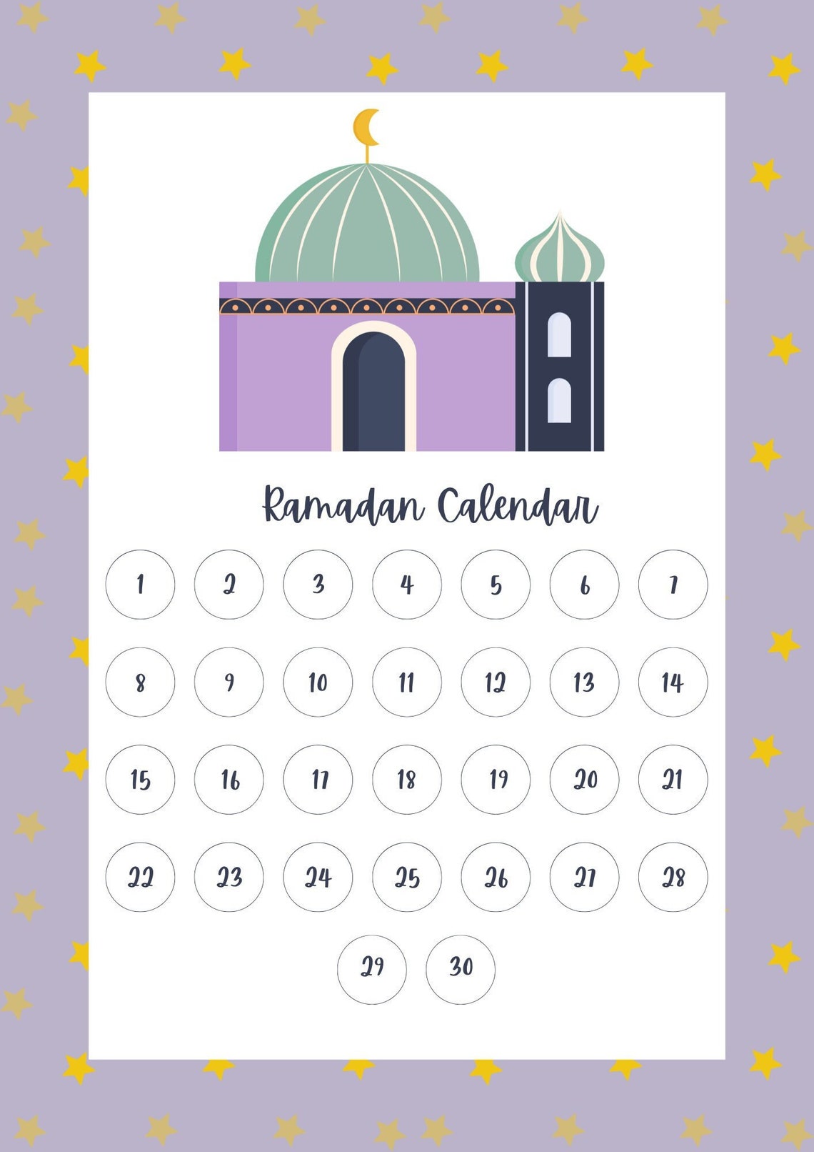 Ramadan Countdown Calendar, Ramadan Planner, Ramadan Tracker, Ramadan ...