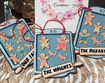 Gingerbread Family Christmas Ornament