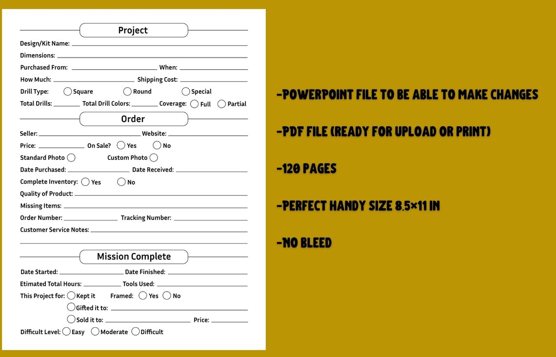 Diamond Painting Log Book KDP Interior | Etsy