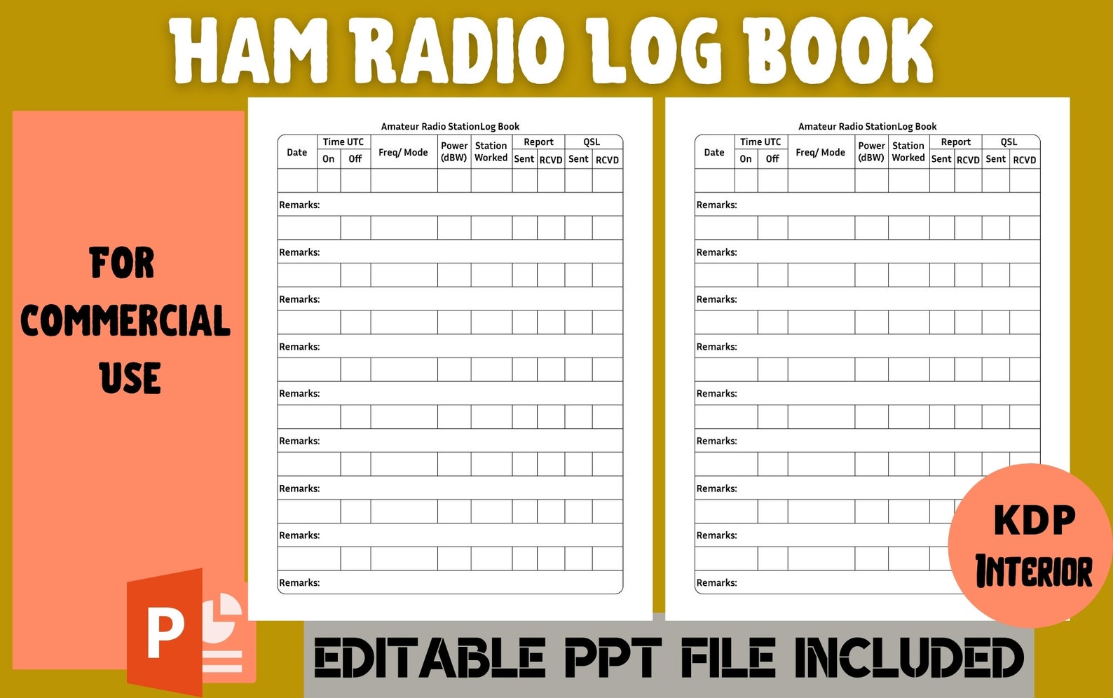 Ham Radio Log Book KDP Interior Etsy