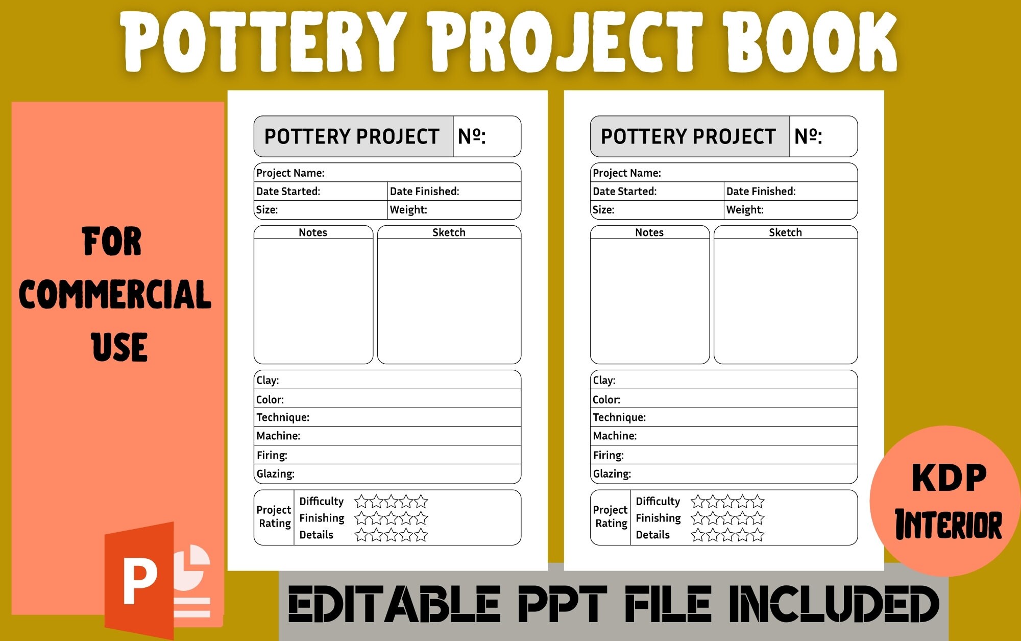 Pottery Project Book / Pottery Journal KDP Interieur Etsy