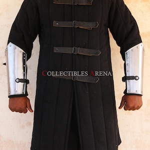 Paladin Steel Bracers with Backplate Vambrace Forearm Guard for SCA, HEMA, Larp, Reenactment, Films, Christmas, New Year and Halloween