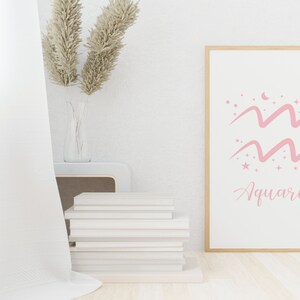 Aquarius Print, Zodiac Printable, Aquarius Zodiac gifts, Zodiac sign, Zodiac wall art, Print Digital Download