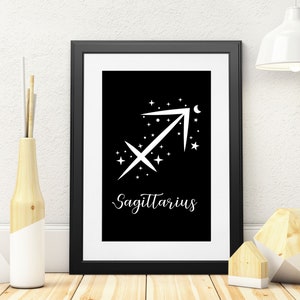 Sagittarius Print, Zodiac Printable, Sagittarius Zodiac gifts, Zodiac sign, Zodiac wall art, Print Digital Download