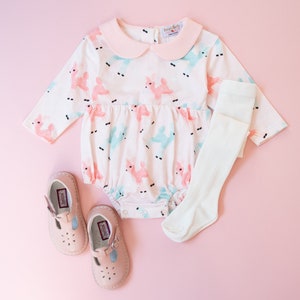Retro Christmas Baby Romper - Baby Girl Romper - First Christmas Outfit - Pink Christmas - Baby Girl Christmas Outfit