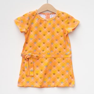 Retro Plaid Baby Toddler Girl Dress - 60s Girl Outfit - Hippie Girl Outfit - 70s Toddler Dress - Vintage Style Girls Dress - Spring Summer