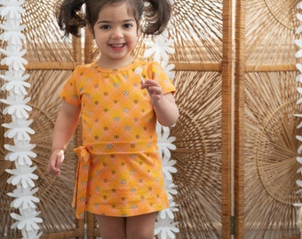 Retro Toddler Dress - Vintage Style Girls Dress - 60s Baby Dress - Retro Birthday Dress - Boho Toddler Dress - Easter Spring - 70s Toddler