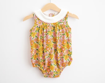 Baby Girl Summer Romper - Vintage Style Romper - Baby Girl Romper - 60s style - Baby Girl Summer Outfit