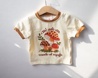Merry Mushroom Ringer T-Shirt - 70s Style Shirt - Toddler Ringer Tee -  Toddler Girl Clothes - Hippie Girls Clothes - Toddler Boy Clothes
