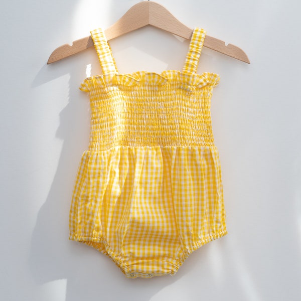 Baby Yellow Romper Etsy