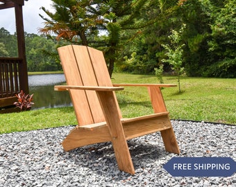 Sawgrass Teak Adirondack Chair - Modern Outdoor Furniture with FREE SHIPPING