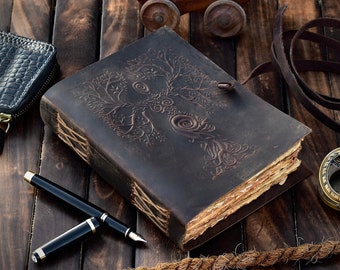 Cuaderno de cuero repujado: Libro de las Sombras, Grimorio o Cuaderno de bocetos (7 x 5 pulgadas)