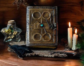 Grimorio Darkhold: Libro de las Sombras en Cuero - Libro de Hechizos Gótico