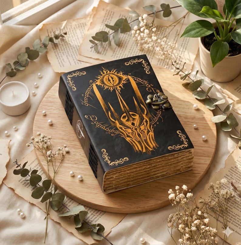 LOTR Sauron Leather Journal: Tolkien Lord of the Rings, DND notebook Fantasy book for decor