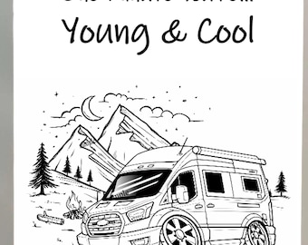 Personalised Funny Campervan Birthday Card, mum, dad, sister, brother, daughter,  son, auto-trail, sleeper, 600