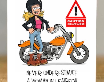 Personalised Funny Biker Birthday Card, Motorbike, dad, Mum, Gran, Grandad, Husband Wife, Sister, Brother