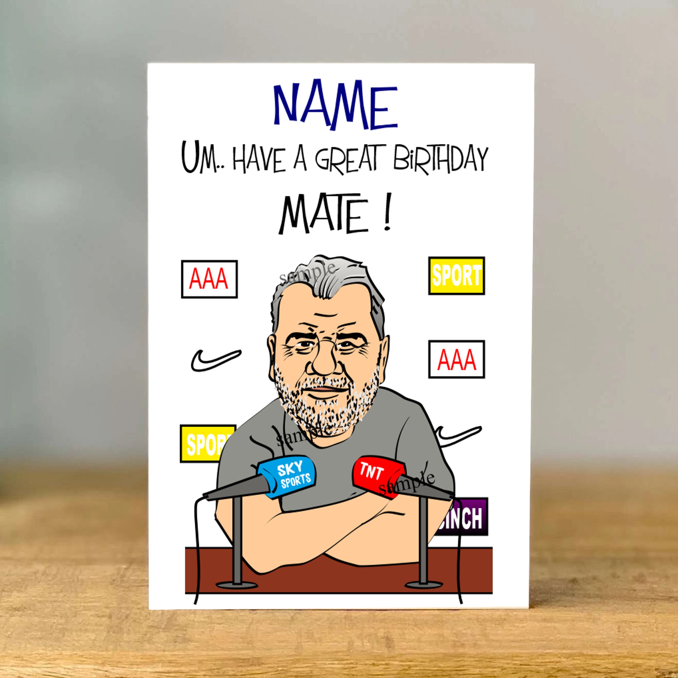 Personalised Ange, Birthday Card, Spurs you on, Best Friend, Football, Dad, Daughter, Son, Brother. Grandad. sis,